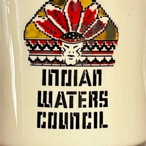 Vintage Boyscout BSA Coffee Mug Indian Waters Council SC Tribal Aztec Ceramic